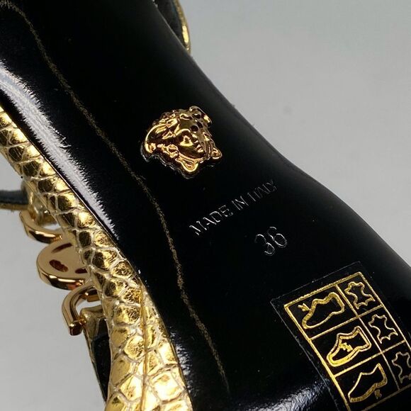Versace Gold Medusa '95 Metallic Heeled Sandals size 36 - Picture 14 of 14